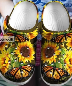 Sunflower Cute Butterfly Crocs Shoes