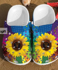Sunflower Hippie Pattern Girl Classic Style Crocs Shoes