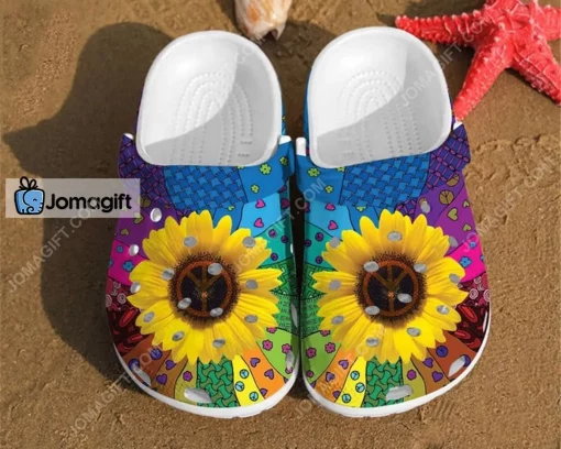 Sunflower Hippie Pattern Girl Classic Style Crocs Shoes