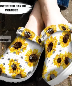 Sunflower Polka Dots Pattern Crocs Clog Shoes