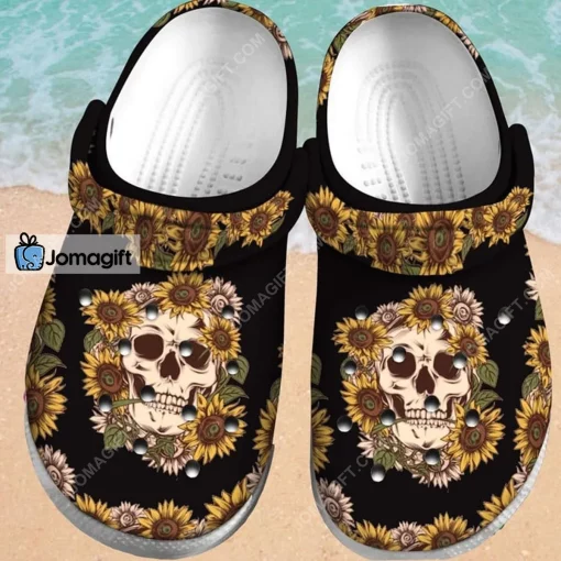 Sunflower Skull Crocs Shoes