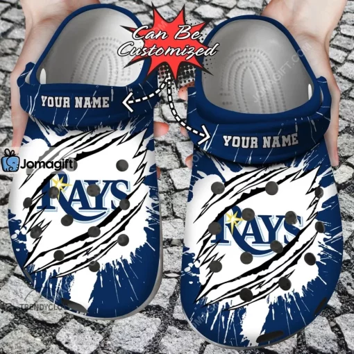 Tampa Bay Rays Ripped Claw Crocs Clog Shoes