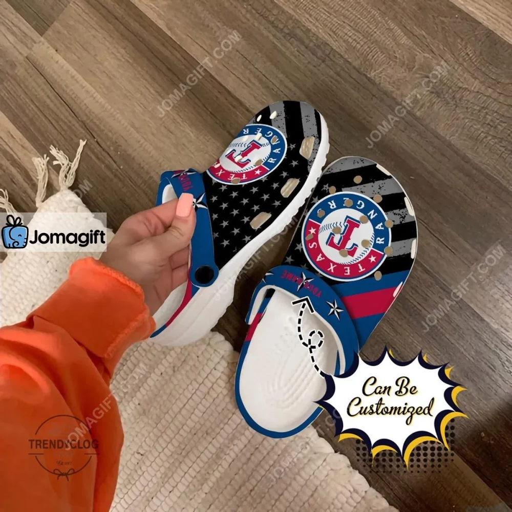 Texas Rangers American Flag Crocs Clog Shoes 1
