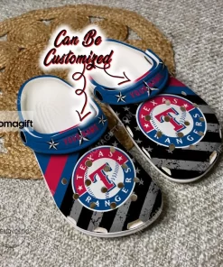 [Custom Name] Texas Rangers Crocs Shoes Gift