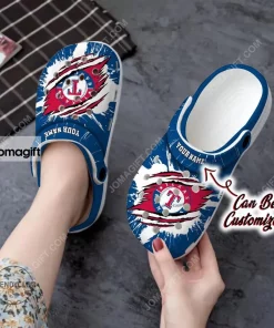 Texas Rangers Ripped Claw Crocs Clog Shoes 1