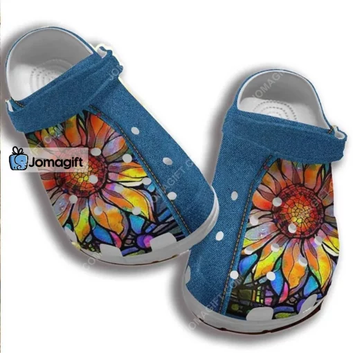 The Colorful Natural Sunflower Hippie Crocs Shoes