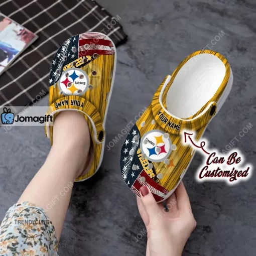 US Flag Pittsburgh Steelers New Crocs Clog Shoes