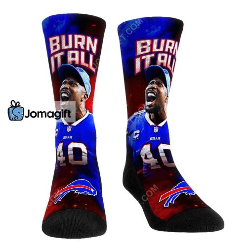 Von Miller Buffalo Bills Burn It All Socks