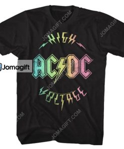 ACDC Distressed Multi Color High Voltage T Shirt