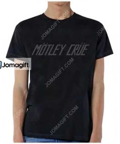 Motley Crue Grayscale Logo on Black T-Shirt