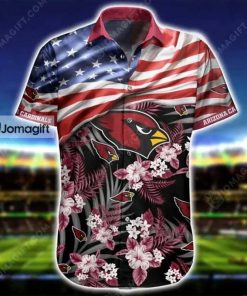 Arizona Cardinals Hawaiian Shirt, Flag and Flowers Gift