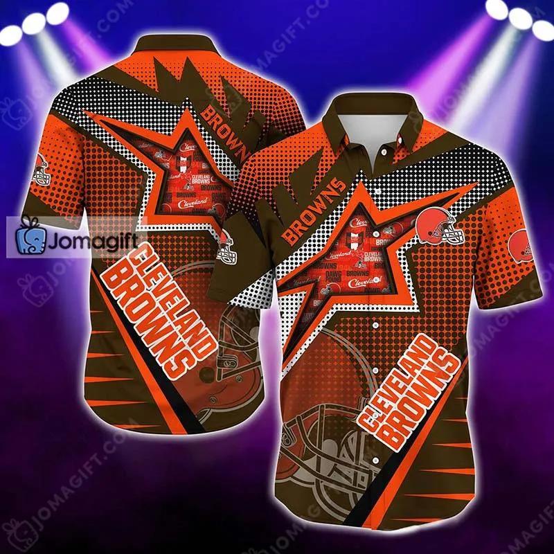 Cleveland Browns Hawaiian Shirt Half Tone Texture Style 1 Jomagift
