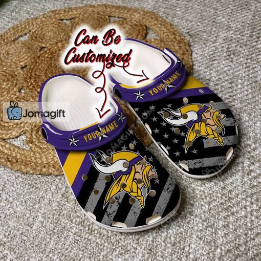 Custom Minnesota Vikings American Flag Crocs Gift