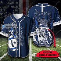 Custom Name And Number Dallas Cowboys Baseball Jersey 1