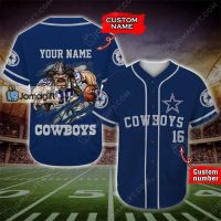 Custom Name And Number Dallas Cowboys Baseball Jersey Mascots 1