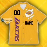 Custom Name And Number Lakers Hawaiian Shirt 2