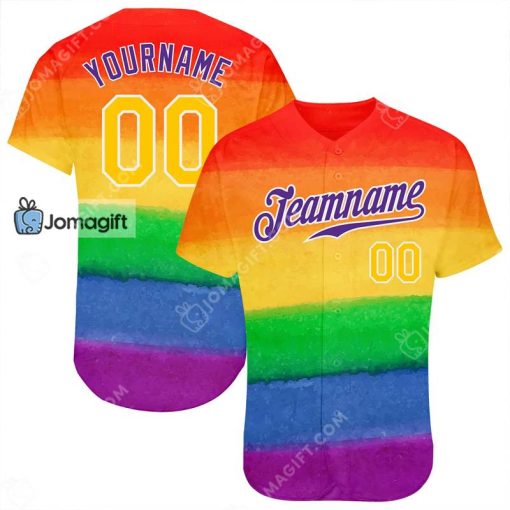 Custom Name And Number Pride Baseball Jersey Gift