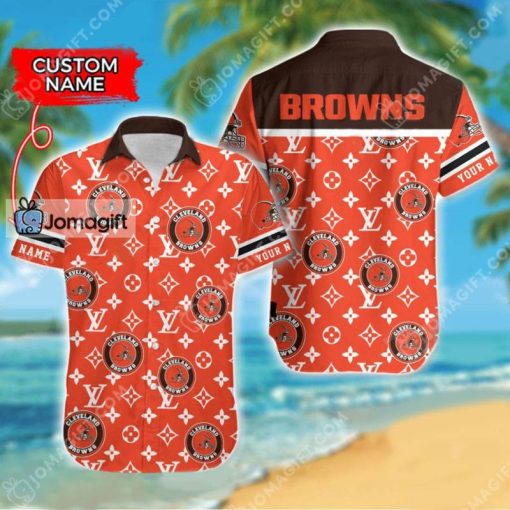 Custom Name Cleveland Browns Louis Vuitton Hawaiian Shirt Gift