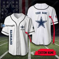 Custom Name Dallas Cowboys Baseball Jersey 1 1