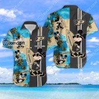 Custom Name Purdue Hawaiian Shirt Tropical Floral Gift