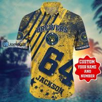 Custom Name and Number Milwaukee Brewers Hawaiian Shirt 2