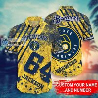 Custom Name and Number Milwaukee Brewers Hawaiian Shirt 3