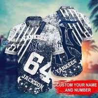 Custom Name and Number New York Yankees Hawaiian Shirt 3