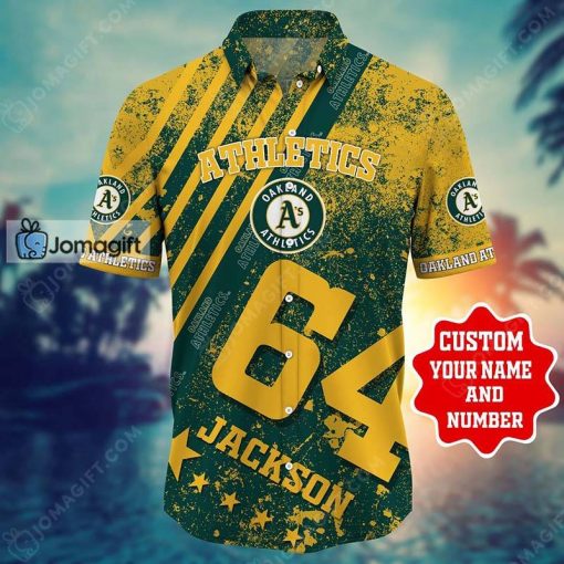 Custom Name and Number Oakland Athletics Hawaiian Shirt Gift