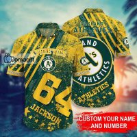 Custom Name and Number Oakland Athletics Hawaiian Shirt 3