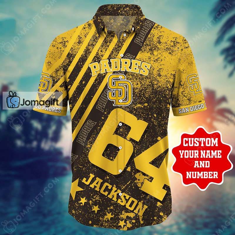 Custom Name and Number San Diego Padres Hawaiian Shirt Gift