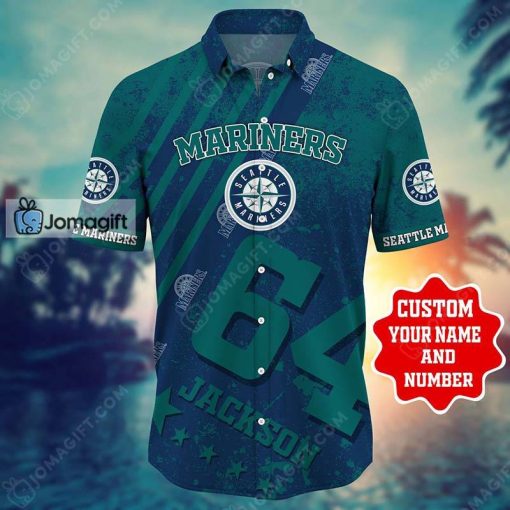 Custom Name and Number Seattle Mariners Hawaiian Shirt Gift