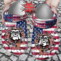 Customized Georgia Bulldogs Crocs American Flag Breaking Wall Gift