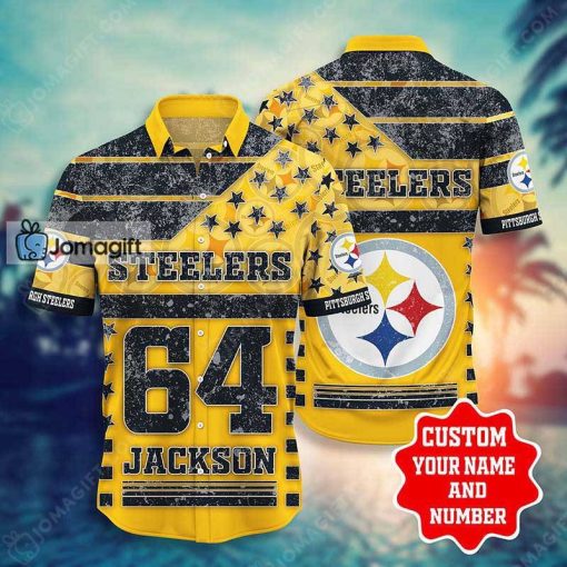 Customized Pittsburgh Steelers Hawaiian Shirt Shorts Star Gift