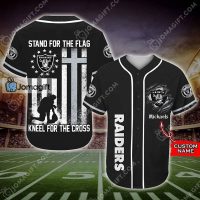 Customized Raiders Baseball Jersey Stand For The Flag