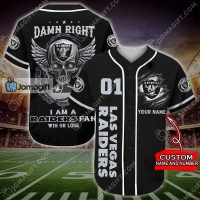 Customized Raiders Baseball Jersey Wings Skull copy