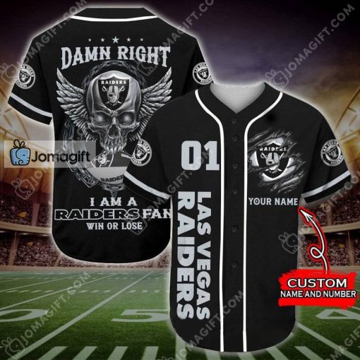 Customized Raiders Baseball Jersey Wings Skull Gift