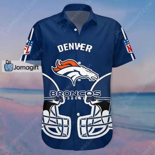 Denver Broncos Hawaiian Shirt Football Helmet