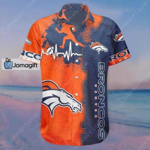 Denver Broncos Hawaiian Shirt Heartbeat