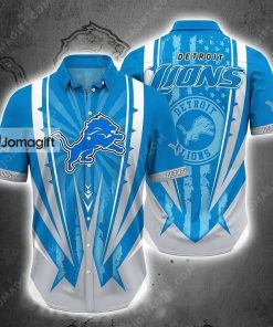 [Personalized] NFL Detroit Lions Blue Silver Hawaiian Shirt V2 Gift