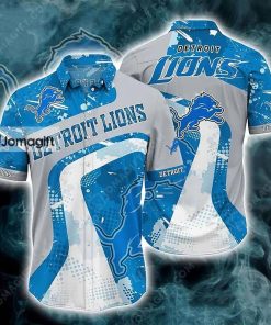 [Personalized] NFL Detroit Lions Blue Silver Helmet Hawaiian Shirt Gift