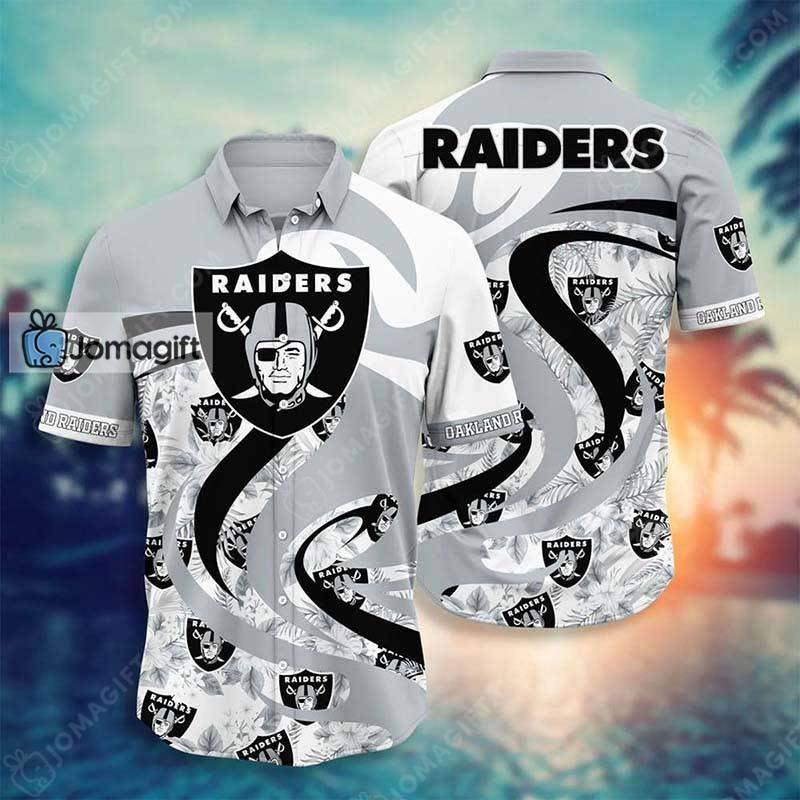 Las Vegas Raiders Hawaiian Shirt Tropical Pattern Graphic Gift 1 Jomagift