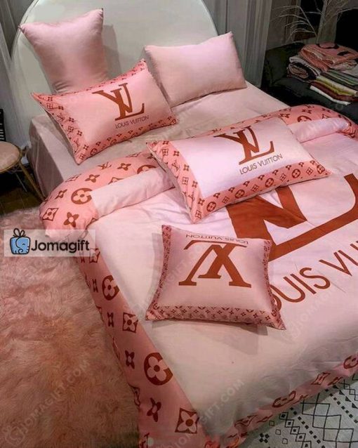 Louis Vuitton Bedding Set Pink Queen