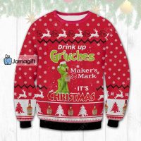 Makers Mark Christmas Sweater Drink Up Grinches Gift