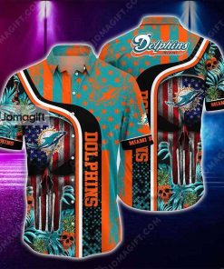 [Available Now] Miami Dolphins Sugarskull Hawaiian Shirt Gift