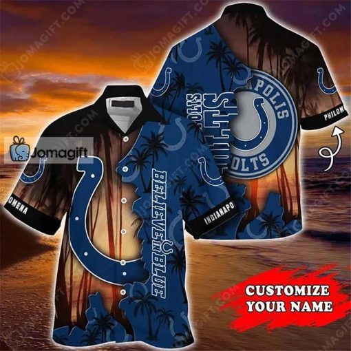 Personalized Indianapolis Colts Hawaiian Shirt Aloha Gift