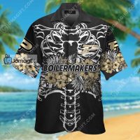 Purdue Boilermakers Skeleton Tropical Hawaiian Shirt Gift 1