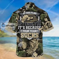 [Fashionable] Purdue Boilermakers Hibiscus Hawaiian Shirts Gift
