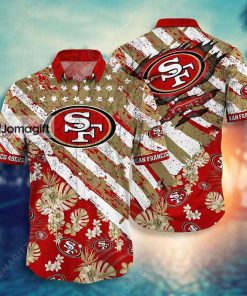 San Francisco 49ers Hawaiian Shirt American Flag Gift 1 1