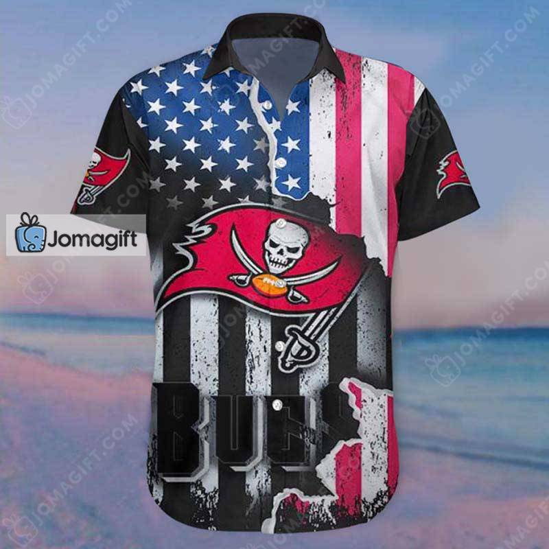 Tampa Bay Buccaneers Hawaiian Shirt American Flag Gift 1 1 Jomagift
