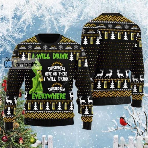 Twisted Tea Christmas Sweater Grinch I Will Drink Gift